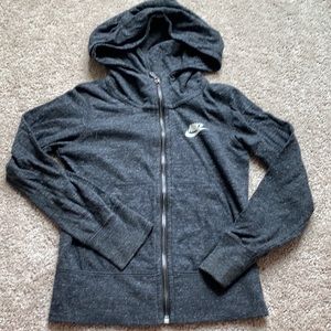 Nike zipped sweatshirt hooded girls size small